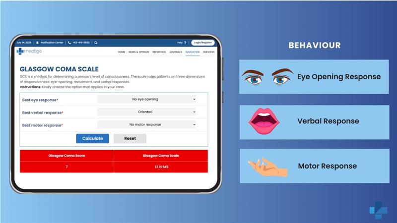 Glassgow coma scale calculator